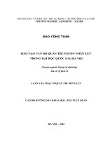 ĐÀO tạo cán bộ QUẢN TRỊ NGUỒN NHÂN lực TRONG đại học QUỐC GIA hà nội 