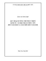 Báo Cáo Tổng Hợp Quy Hoạch Tổng Thể Phát Triển Kinh Tế - Xã Hội Thị Xã Phúc Yên Đến Năm 2020 Và Tầm Nhìn Đến Năm 2030