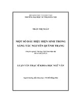 MỘT số dấu HIỆU HIỆN SINH TRONG SÁNG tác NGUYỄN QUỲNH TRANG 