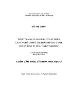 THỰC TRẠNG và GIẢI PHÁP PHÁT TRIỂN LÀNG NGHỀ gốm ở THỊ TRẤN HƯƠNG CANH, HUYỆN BÌNH XUYÊN, TỈNH VĨNH PHÚC 