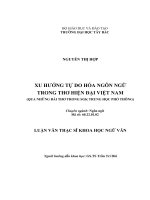 XU HƯỚNG tự DO hóa NGÔN NGỮ TRONG THƠ HIỆN đại VIỆT NAM (QUA NHỮNG bài THƠ TRONG SGK TRUNG học PHỔ THÔNG) 