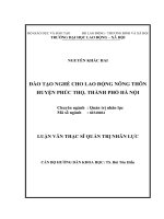 ĐÀO tạo NGHỀ CHO LAO ĐỘNG NÔNG THÔN HUYỆN PHÚC THỌ, THÀNH PHỐ hà nội 