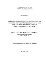 quản lý hoạt động giáo dục ngoài giờ lên lớp ở trường tiểu học xã kim thái huyện vụ bản tỉnh nam định theo hướng tiếp cận phát triển năng lực học sinh 