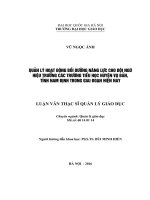 quản lý hoạt động bồi dưỡng năng lực cho đội ngũ hiệu trưởng các trường tiểu học huyện vụ bản tỉnh nam định trong gai đoạn hiện nay 