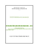 ĐÔ THỊ hóa TỈNH LẠNG sơn GIAI đoạn 2002 – 2013 