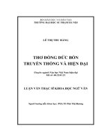 THƠ ĐỒNG đức bốn TRUYỀN THỐNG và HIỆN đại 