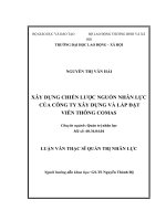 XÂY DỰNG CHIẾN lược NGUỒN NHÂN lực của CÔNG TY xây DỰNG và lắp đặt VIỄN THÔNG COMAS 