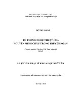 TƯ TƯỞNG NGHỆ THUẬT của NGUYỄN MINH CHÂU TRONG TRUYỆN NGẮN 