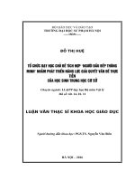 Tổ CHứC dạy học CHủ đề TíCH hợp “NGƯờI đầu bếp THÔNG MINH” NHằM PHáT TRIểN NĂNG lực GIảI QUYếT vấn đề THựC TIễN của học SINH TRUNG học cơ sở 