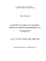 XU HƯỚNG vận ĐỘNG của đạo HIẾU TRONG GIA ĐÌNH ở NAM ĐỊNH HIỆN NAY 