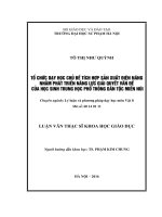 TỔ CHỨC dạy học CHỦ đề TÍCH hợp sản XUẤT điện NĂNG NHẰM PHÁT TRIỂN NĂNG lực GIẢI QUYẾT vấn đề của học SINH TRUNG học PHỔ THÔNG dân tộc MIỀN núi 