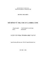 MÔ HÌNH vũ TRỤ CHUẨN LAMBDA CDM 