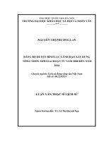ĐẢNG bộ HUYỆN BÌNH lục LÃNH đạo xây DỰNG NÔNG THÔN mới GIAI đoạn từ năm 2008 đến năm 2014 