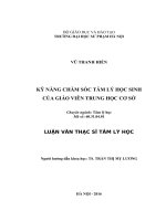 KỸ NĂNG CHĂM sóc tâm lý học SINH của GIÁO VIÊN TRUNG học cơ sở 