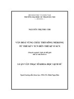 VĂN HOÁ VÙNG CHÂU THỔ SÔNG MEKONG từ THẾ kỉ v TCN đến THẾ kỉ VI SCN 