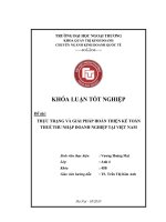 Thực trạng và giải pháp hoàn thiện kế toán thuế thu nhập doanh nghiệp tại Việt Nam