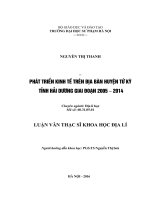 PHÁT TRIỂN KINH tế TRÊN địa bàn HUYỆN tứ kỳ TỈNH hải DƯƠNG GIAI đoạn 2005 – 2014 