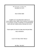 Nghiên cứu giải pháp kết nối dự án giao thông nông thôn với cơ sở hạ tầng khác và vận dụng vào dự án đường cầu dài đi hành nhân, huyện nghĩa hành, tỉnh quảng ngãi