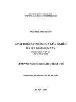 GIẢM THIỂU sự PHÂN hóa GIÀU NGHÈO ở VIỆT NAM HIỆN NAY 