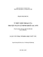 Ý THỨC đối THOẠI của TRUYỆN NGẮN lê MINH KHUÊ SAU 1975 