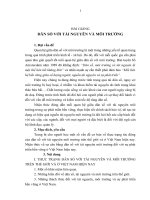 TÀI LIỆU THAM KHẢO   BÀI GIẢNG dân số với TÀI NGUYÊN VÀ môi TRƯỜNG