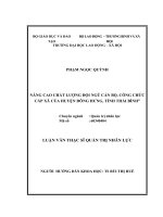 NÂNG CAO CHẤT LƯỢNG đội NGŨ cán bộ, CÔNG CHỨC cấp xã của HUYỆN ĐÔNG HƯNG, TỈNH THÁI BÌNH” 