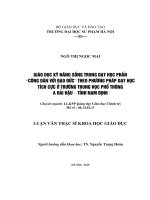 GIÁO dục kỹ NĂNG SỐNG TRONG dạy học PHẦN “CÔNG dân với đạo đức” THEO PHƯƠNG PHÁP dạy học TÍCH cực ở TRƯỜNG TRUNG học PHỔ THÔNG a hải hậu – TỈNH NAM ĐỊNH 