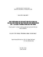 PHÁT TRIỂN NĂNG lực GIẢI QUYẾT vấn đề và SÁNG tạo CHO học SINH TRONG dạy học PHẦN dẫn XUẤT HIĐROCACBON lớp 11 (cơ bản) ở TRƯỜNG TRUNG học PHỔ THÔNG 
