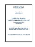 QUẢN lý NGÂN SÁCH HUYỆN lâm THAO, TỈNH PHÚ THỌ 