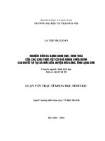 NGHIÊN cứu đa DẠNG SINH học, SINH THÁI của các LOÀI THỰC vật có KHẢ NĂNG CHỮA BỆNH CAO HUYẾT áp tại xã hữu LIÊN, HUYỆN hữu LŨNG, TỈNH LẠNG sơn 