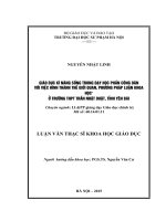 GIáO dục kĩ NĂNG SốNG TRONG dạy học PHầN CÔNG dân với VIệC HìNH THàNH THế GIớI QUAN, PHƯƠNG PHáP LUậN KHOA học” ở TRƯờNG THPT TRầN NHậT DUậT, TỉNH yên bái 