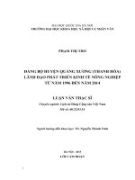 ĐẢNG bộ HUYỆN QUẢNG XƯƠNG (THANH hóa) LÃNH đạo PHÁT TRIỂN KINH tế NÔNG NGHIỆP từ năm 1996 đến năm 2014 