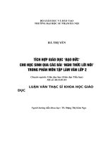 TÍCH hợp GIÁO dục “đạo đức” CHO học SINH QUA các bài “NGHI THỨC lời nói” TRONG PHÂN môn tập làm văn lớp 2 