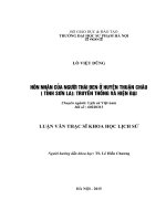 HÔN NHÂN của NGƯỜI THÁI ĐEN ở HUYỆN THUẬN CHÂU ( TỈNH sơn LA) TRUYỀN THỐNG và HIỆN đại 