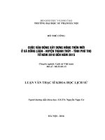 CUỘC vận ĐỘNG xây DỰNG NÔNG THÔN mới ở xã ĐỒNG LUẬN   HUYỆN THANH THỦY   TỈNH PHÚ THỌ từ năm 2010 đến năm 2015 