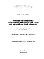QUẢN lý đội NGŨ cán bộ QUẢN lý TRƯỜNG TRUNG học PHỔ THÔNG các TỈNH  KHU vực MIỀN núi PHÍA bắc đáp ỨNG đổi mới GIÁO dục 