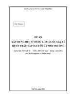 Đề án: Xây dựng hệ cơ sở dữ liệu quốc gia về quan trắc tài nguyên và môi trường