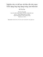 Nghiên cứu và chế tạo vật liệu cấu trúc nano TiO2 dạng ống ứng dụng trong cảm biến khí