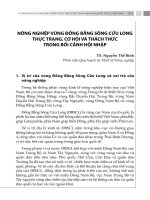 NÔNG NGHIỆP VÙNG ĐỒNG BẰNG SÔNG CỬU LONG THỰC TRẠNG  CƠ HỘI VÀ THÁCH THỨC TRONG BỐI CẢNH HỘI NHẬP