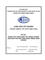 Phân tích tình hình tài chính thông qua phân tích báo cáo kết quả hoạt động kinh doanh tại công ty TNHH tư vấn và đầu tư kim thành 