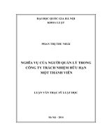 Nghĩa vụ của người quản lý trong Công ty TNHH một thành viên