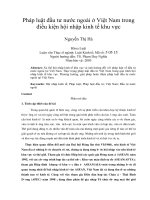 Pháp luật đầu tư nước ngoài ở Việt Nam trong điều kiện hội nhập kinh tế khu vực