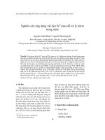 Nghiên cứu ứng dựng vật liệu Fe0 nano để xử lý nitrat trong nước