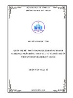Quản trị rủi ro tín dụng khách hàng doanh nghiệp tại ngân hàng thương mại cổ phần đầu tư và phát triển việt nam   chi nhánh kiên giang 