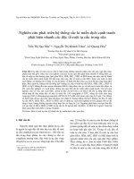 Nghiên cứu phát triển hệ thống sắc kí miễn dịch cạnh tranh phát hiện nhanh các độc tố ruột tụ cầu tr