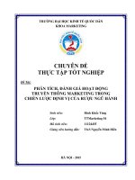 Phân tích, đánh giá hoạt động truyền thông marketing trong chiến lược định vị của rượu ngũ hành 