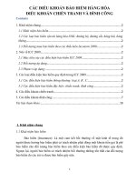 Tiểu luận Các điều khoản bảo hiểm hàng hóa về chiến tranh và đình công