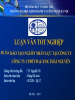 ĐÀO tạo NGUỒN NHÂN lực tại CÔNG TY CÔNG TY CPĐTTM  XNK THÁI NGUYÊN 