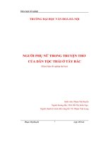 Người phụ nữ Thái trong truyện thơ của dân tộc Thái ở Tây bắc