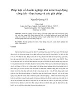 Pháp luật về doanh nghiệp nhà nước hoạt động công ích - thực trạng và các giải pháp